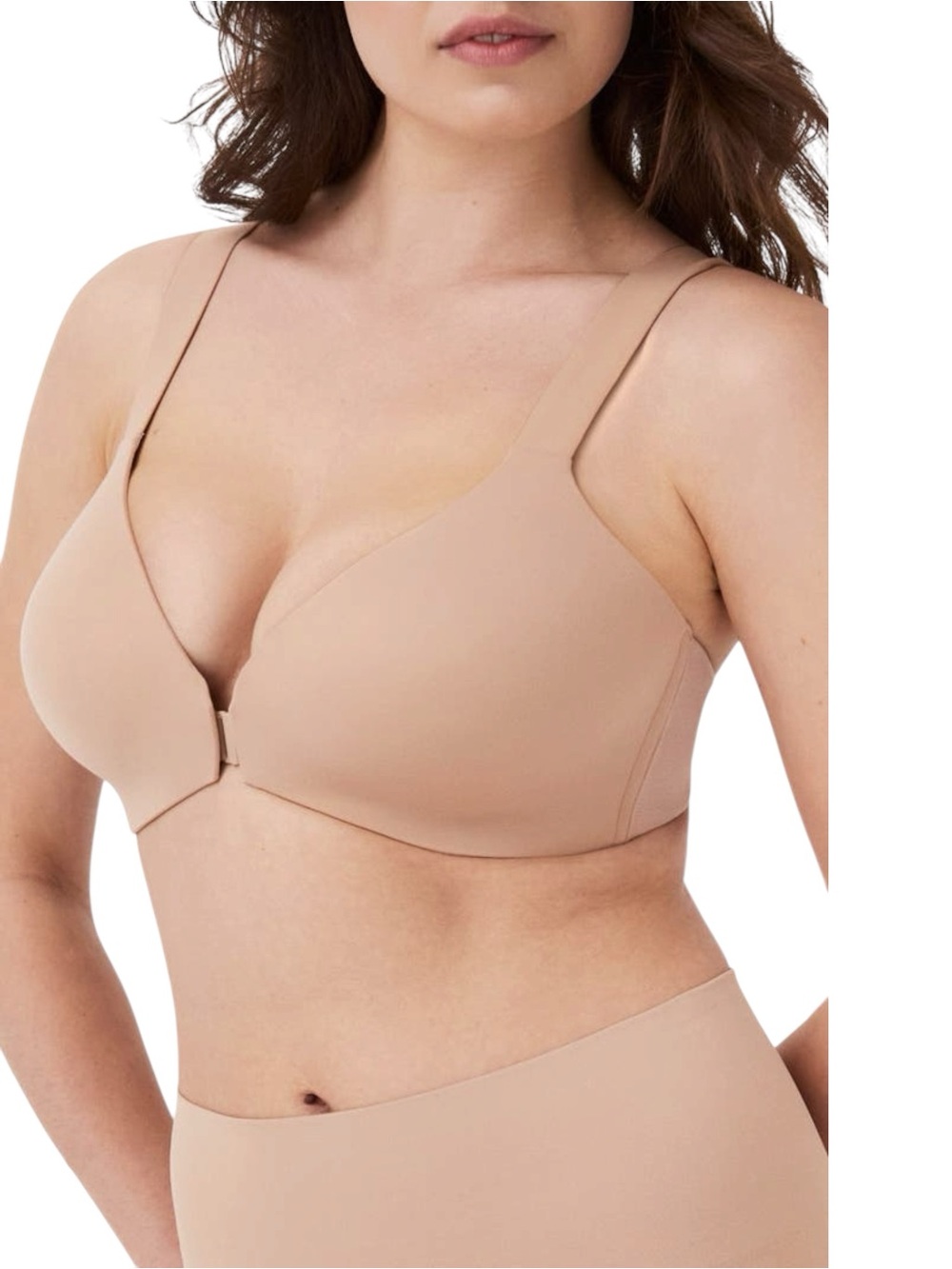 NWT SPANX Lightly Lined Wireless Front Closure Bra Naked 2.0 (34D)